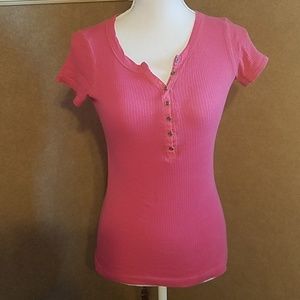 Women's pink short sleeve top